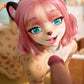 155cm (5ft1") Pink Hair Furry Silicone Fantasy Sex Doll with Movable Jaw - Lyora