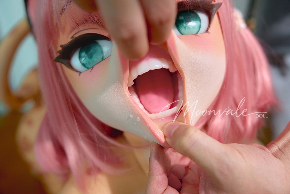 155cm (5ft1") Pink Hair Furry Silicone Fantasy Sex Doll with Movable Jaw - Lyora