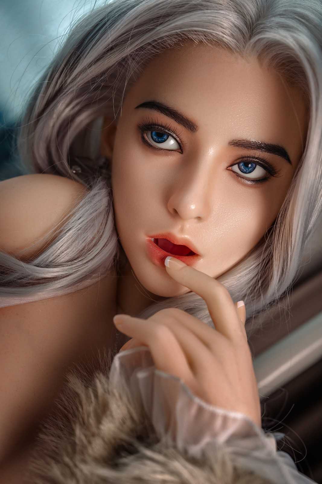 164cm (5ft4') Movable Jaw Head and TPE Body Platinum Hair Sexy Doll - In Stock | US Only