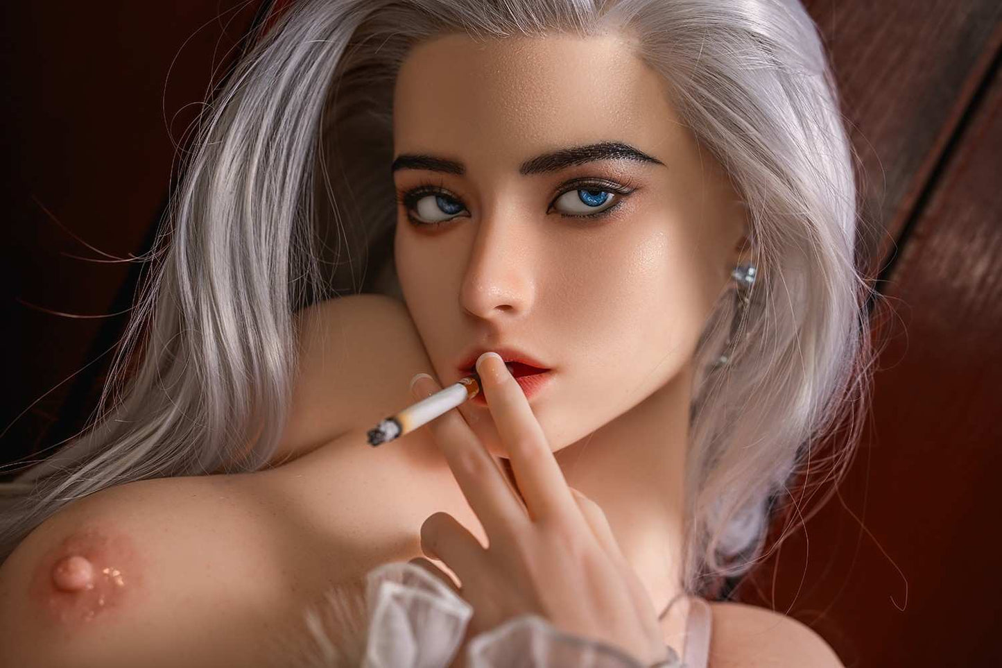 164cm (5ft4') Movable Jaw Head and TPE Body Platinum Hair Sexy Doll - In Stock | US Only