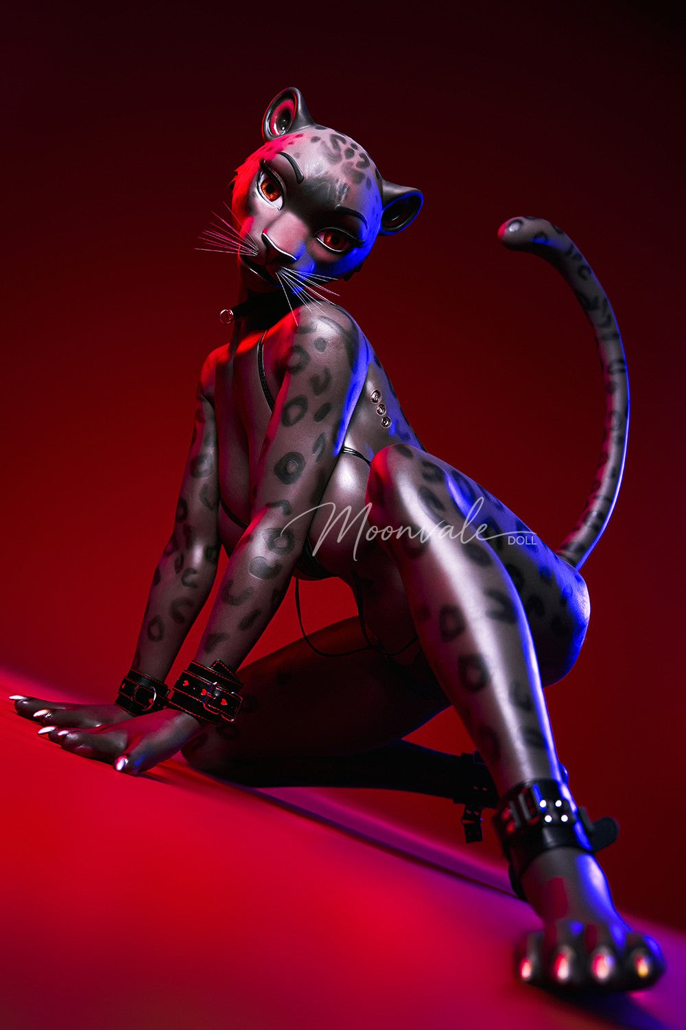 165cm (5ft5") Black Panther Furry Silicone Fantasy Sex Doll with Movable Jaw - Velara