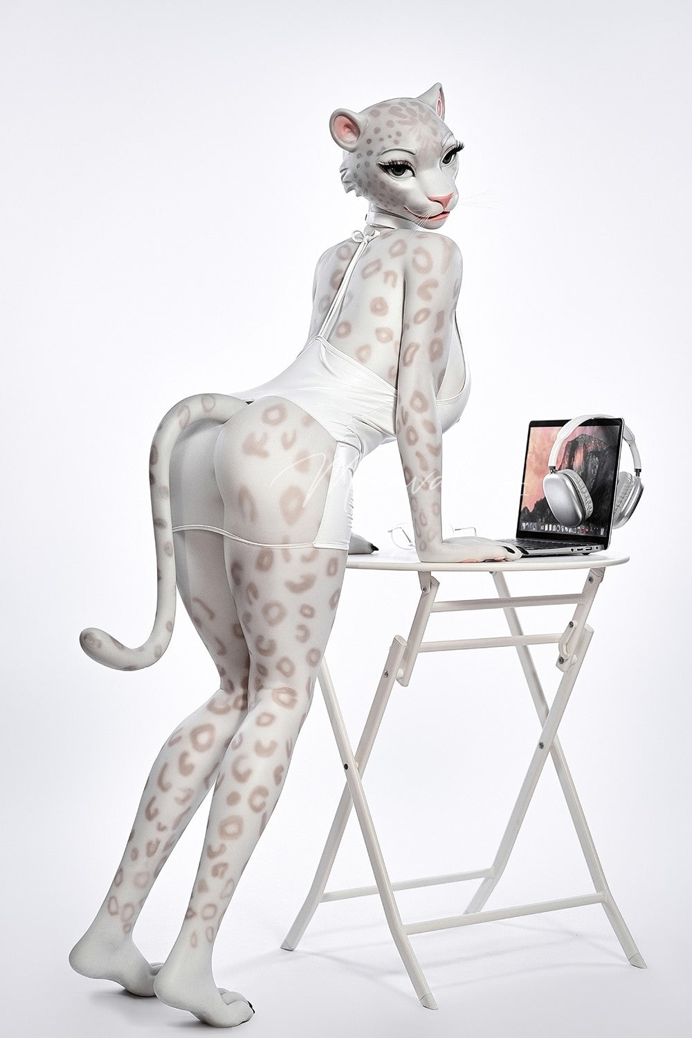 165cm (5ft5") Snow Leopard Furry Silicone Fantasy Sex Doll with Movable Jaw - Velara