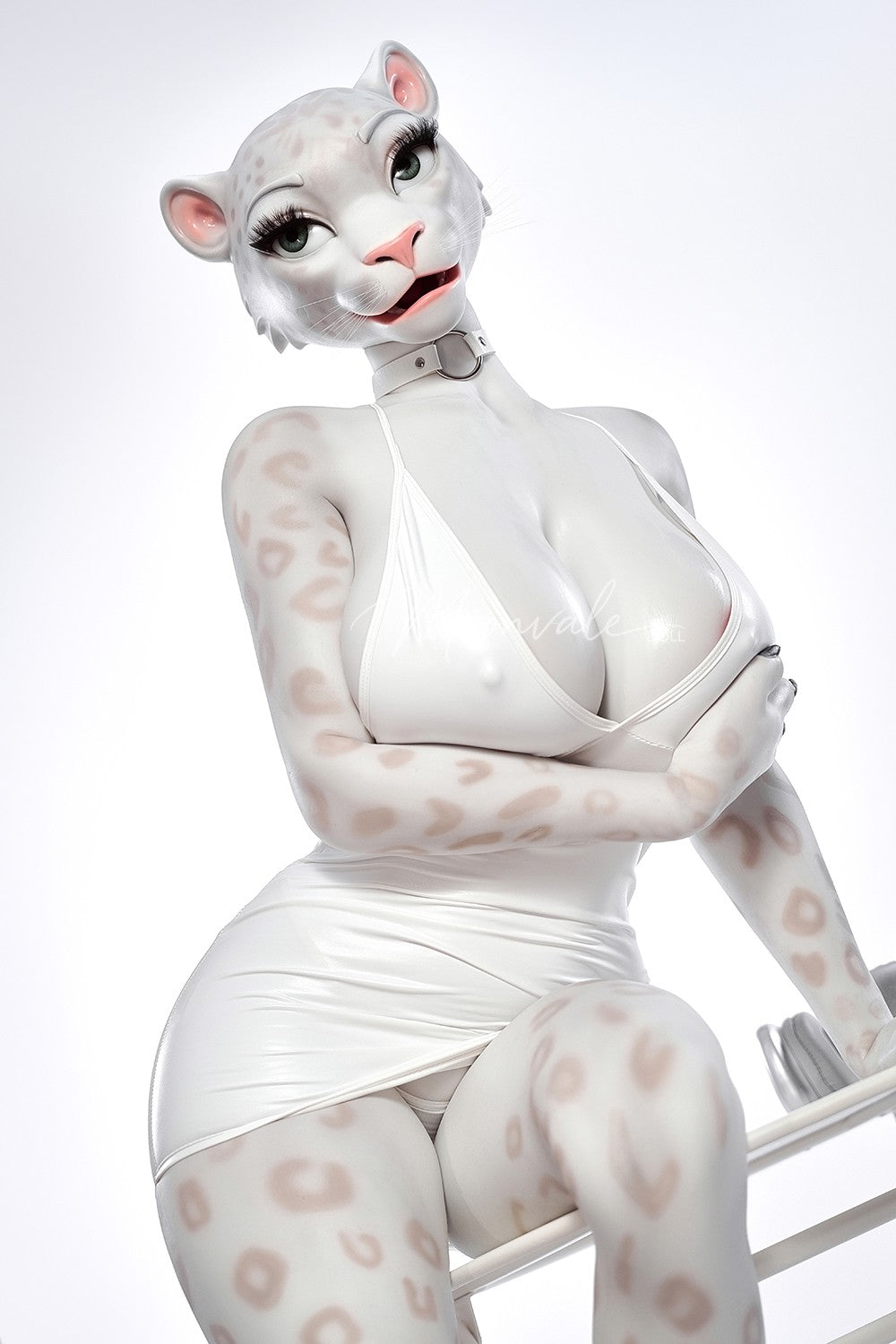 165cm (5ft5") Snow Leopard Furry Silicone Fantasy Sex Doll with Movable Jaw - Velara