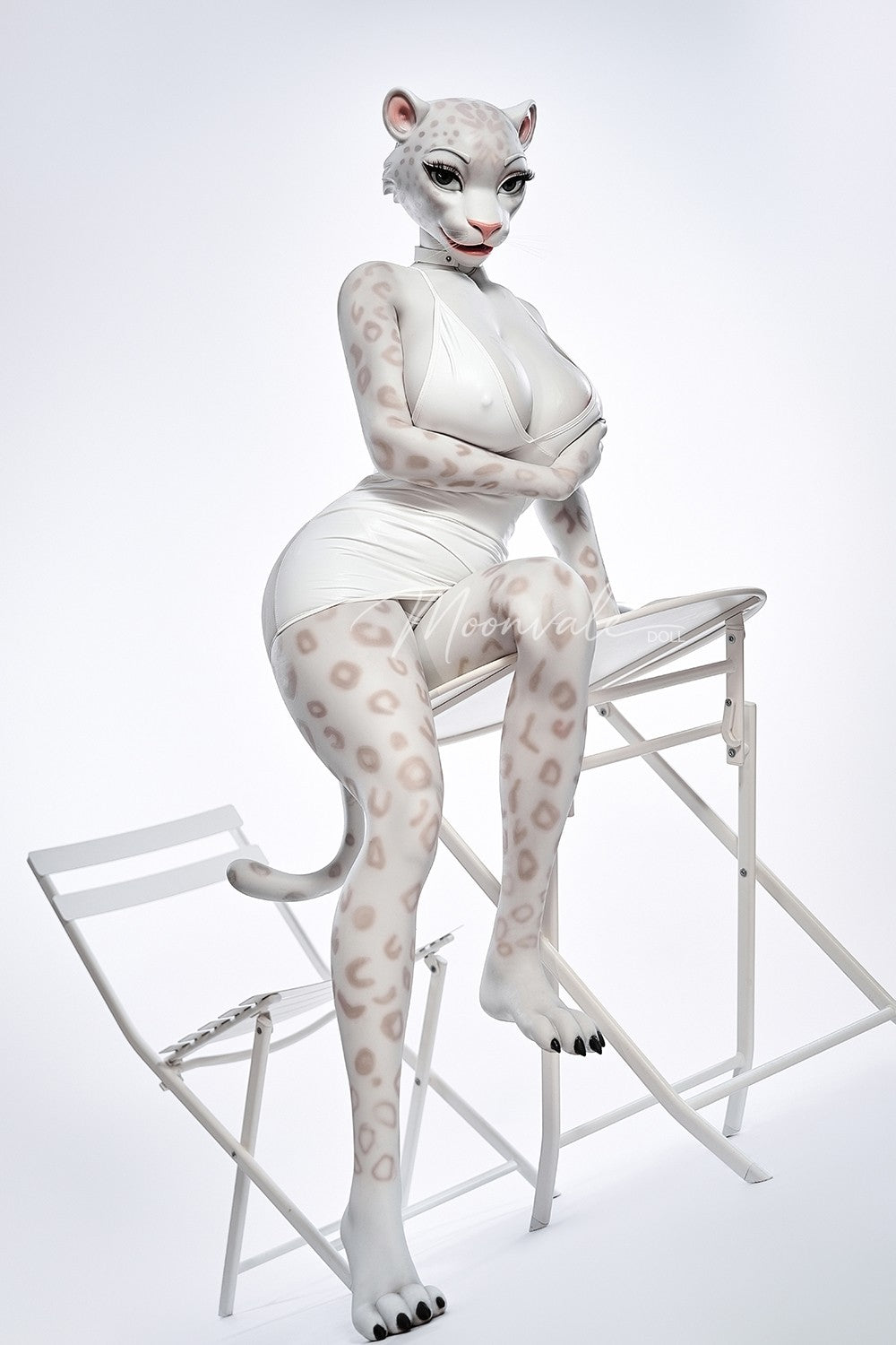 165cm (5ft5") Snow Leopard Furry Silicone Fantasy Sex Doll with Movable Jaw - Velara