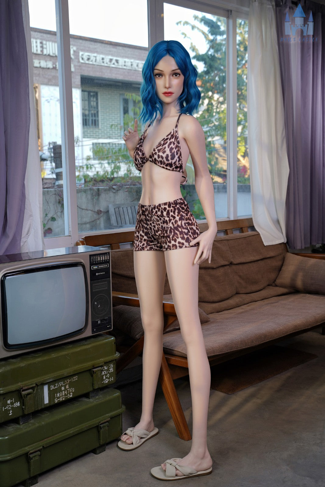 170cm (5ft7") Blue Hair Slim Silicone Sex Doll - A-Cup – Eiko #SD1 ROS