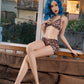 170cm (5ft7") Blue Hair Slim Silicone Sex Doll - A-Cup – Eiko #SD1 ROS