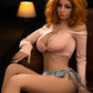 AIBEI 158cm (5ft1") Curly Redhead TPE Sex Doll Head #183 - Alisa