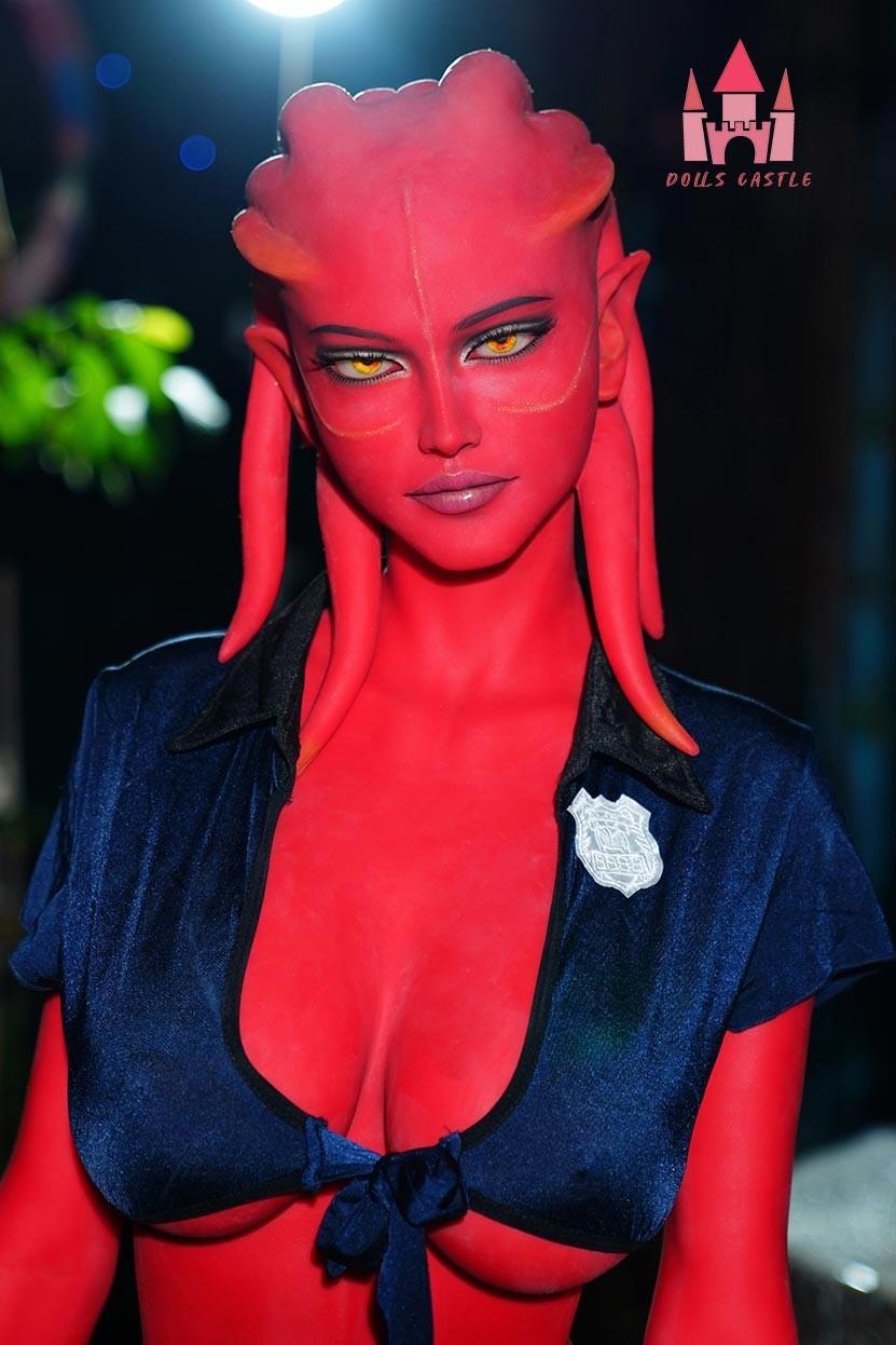 Doll Castle 160cm (5ft3") Zombie Sex Doll in Red Skin - Devilish - In Stock | US Only