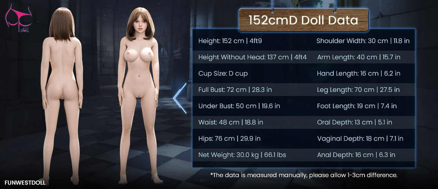FunWest Doll 152cm (4ft9") Slim Asian TPE Sex Doll Tender Pool Girl Fantasy - D-Cup - Lily - In Stock | US Only