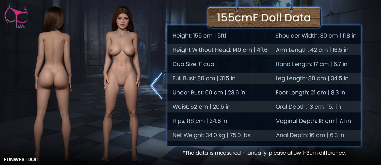 FunWest Doll 155cm (5ft1') F-Cup Cuban Sex Doll with Big Booty [EU Stock] - Rose