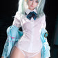 FunWest Doll 159cm (5ft2") Anime Cosplay Silicone Sex Doll - Sky Blue Hair - A-Cup - Amy - In Stock | US Only