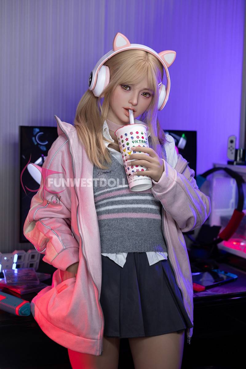 FunWest Doll 159cm (5ft2") Blonde Gamer TPE Sex Doll – Exquisite Asian - A-Cup - In Stock | US Only