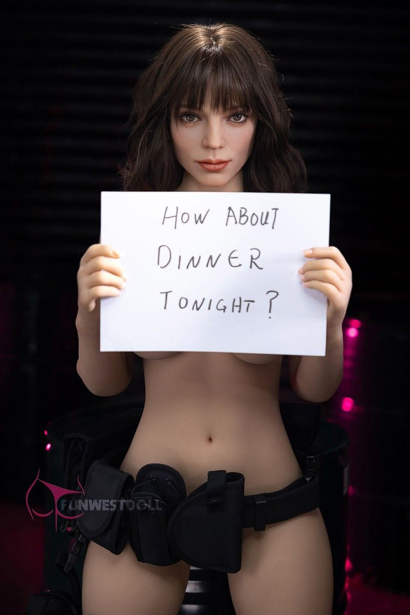 FunWest Doll 159cm (5ft2') F-Cup TPE Sex Doll – Cosplay Gun Girl Fantasy Doll for Gamers - Eve