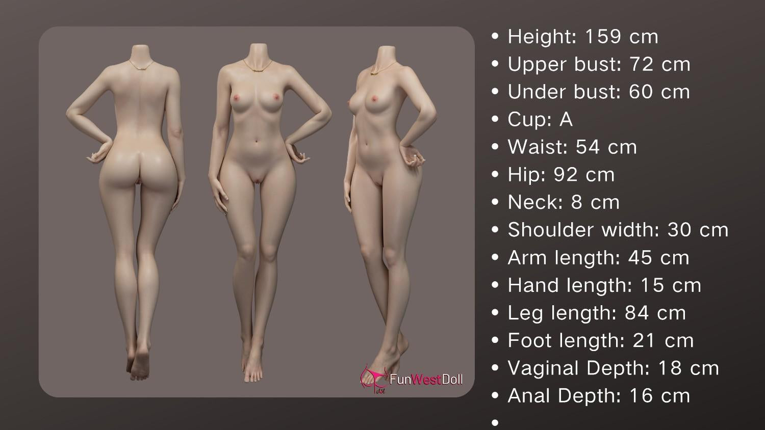 FunWest Doll 159cm (5ft2") Hinata Hyūga Silicone Sex Doll – Fantasy Cosplay - A-Cup - In Stock | US Only