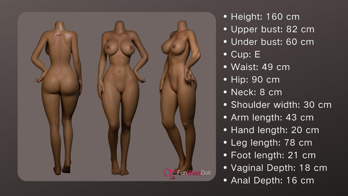 FunWest Doll 160cm (5f3')  Male Sex Toys Silicone Sex Doll - E-Cup - Jasmine - In Stock | US Only