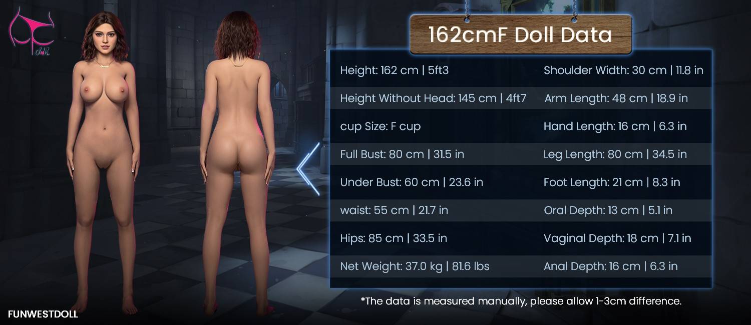 FunWest Doll 162cm (5ft4') F-Cup Brunette TPE Sex Doll – Sensual Latina Fantasy - In Stock | EU Only- Rose