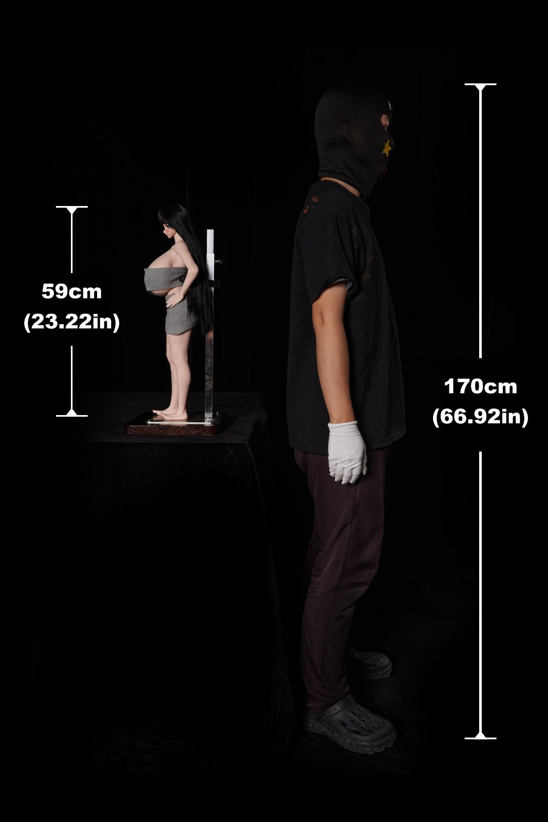 59cm (23.2") Mini Anime Silicone Sex Doll with Vinyl Head – Mizuki Cinnamon J59cm