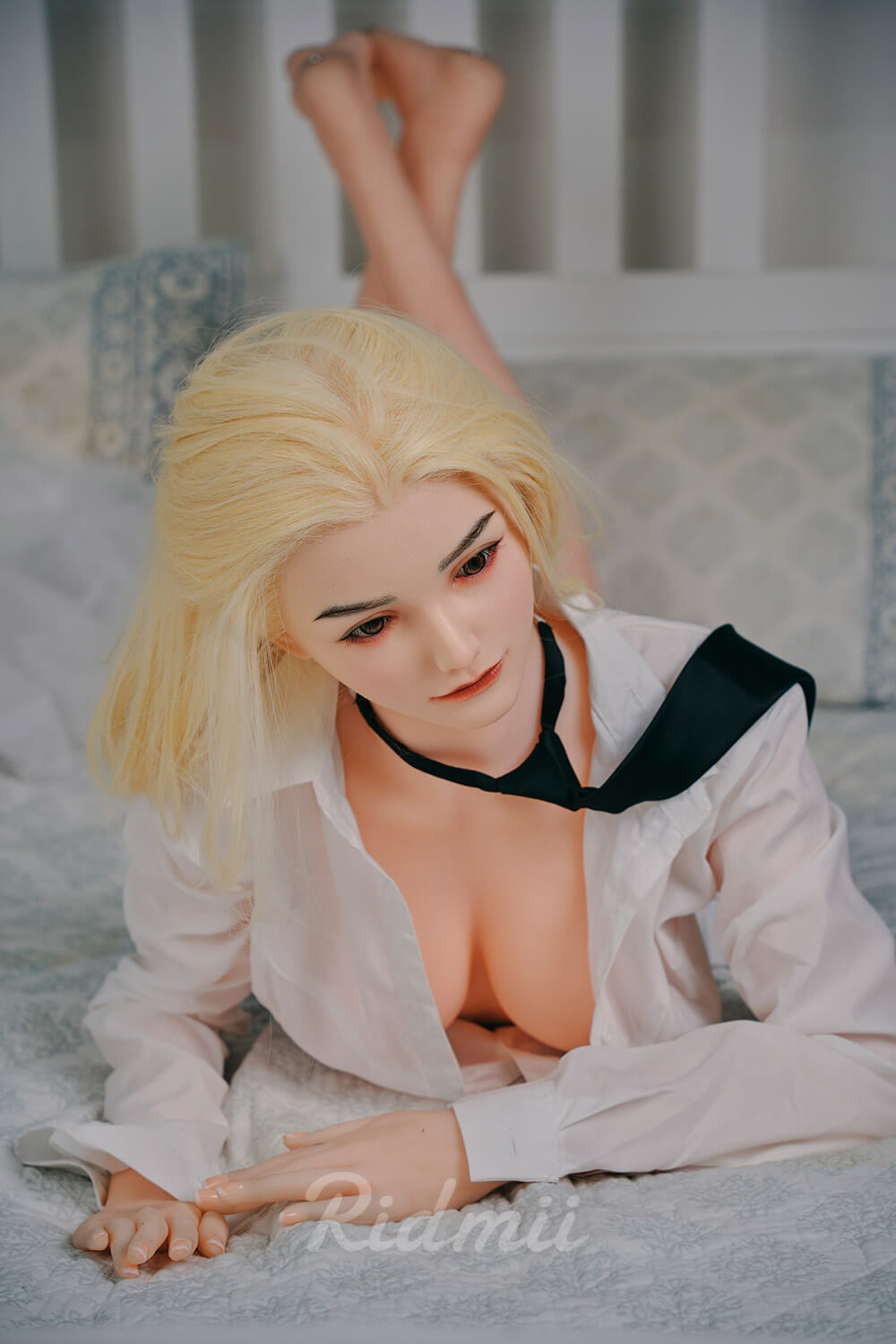Ridmii 165cm (5ft4") Blonde Hybrid Silicone Head & TPE Body Love Sex Doll - Alma
