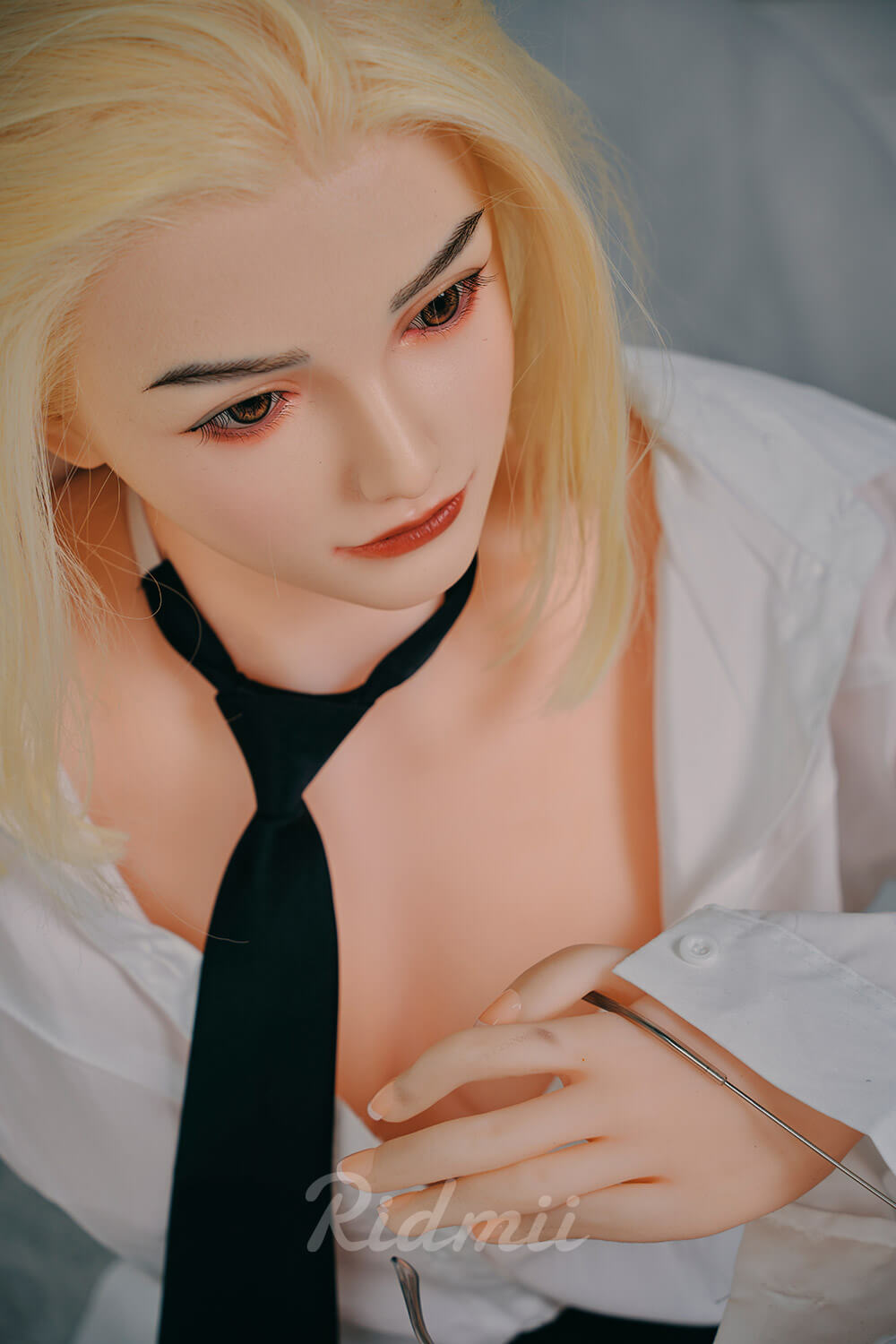 Ridmii 165cm (5ft4") Blonde Hybrid Silicone Head & TPE Body Love Sex Doll - Alma
