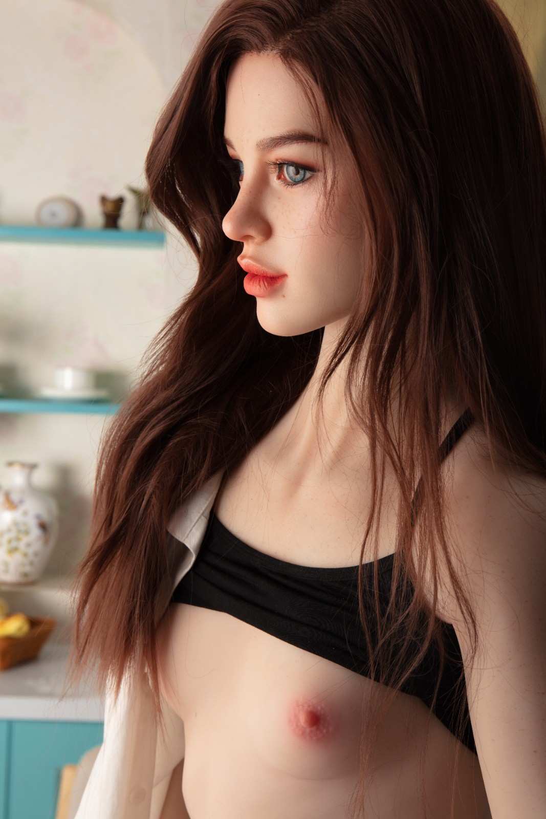 Starpery 171cm (5ft7') Fiery Red Head Big Lips Sexydoll - A-Cup - Heidi